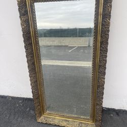 Vintage French Provincial Style Carved Gold Gilt Wall Mantle Mirror