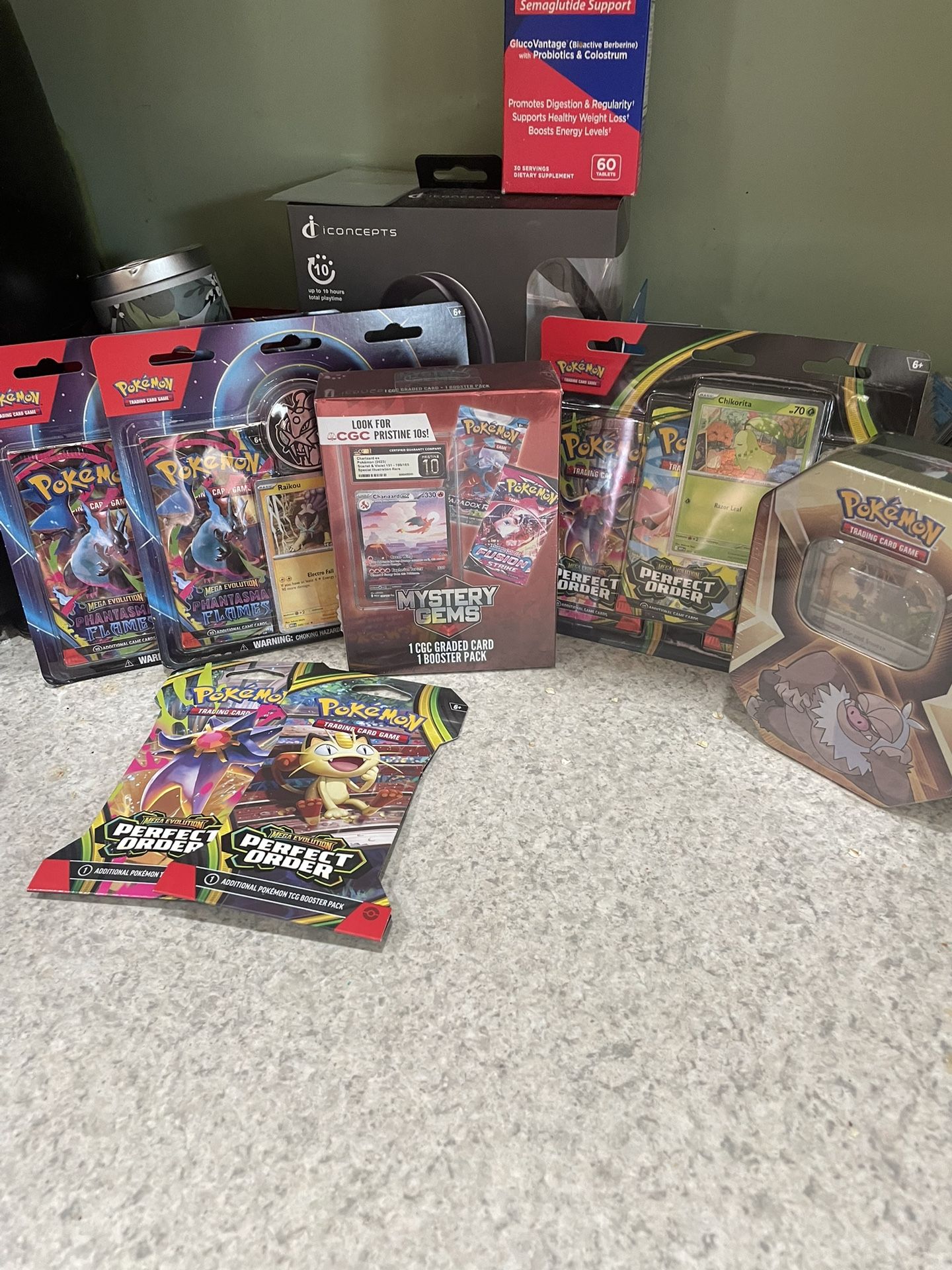 New Pokemon TCG Card Lot - Sealed Booster Packs, Blisters, Tin, Graded Card Box