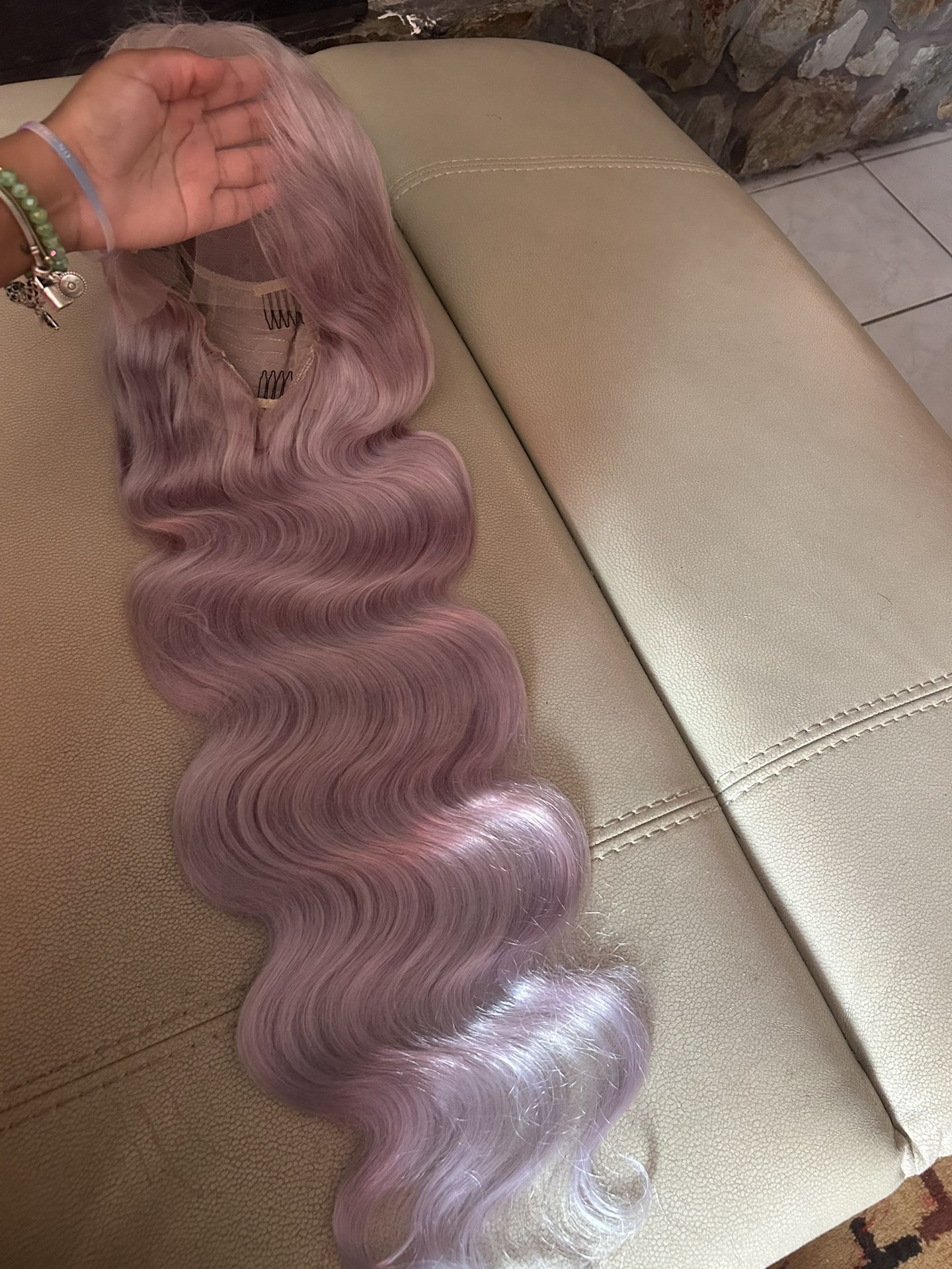100% Human Hair 30 Inch Grey Body Wave Wig