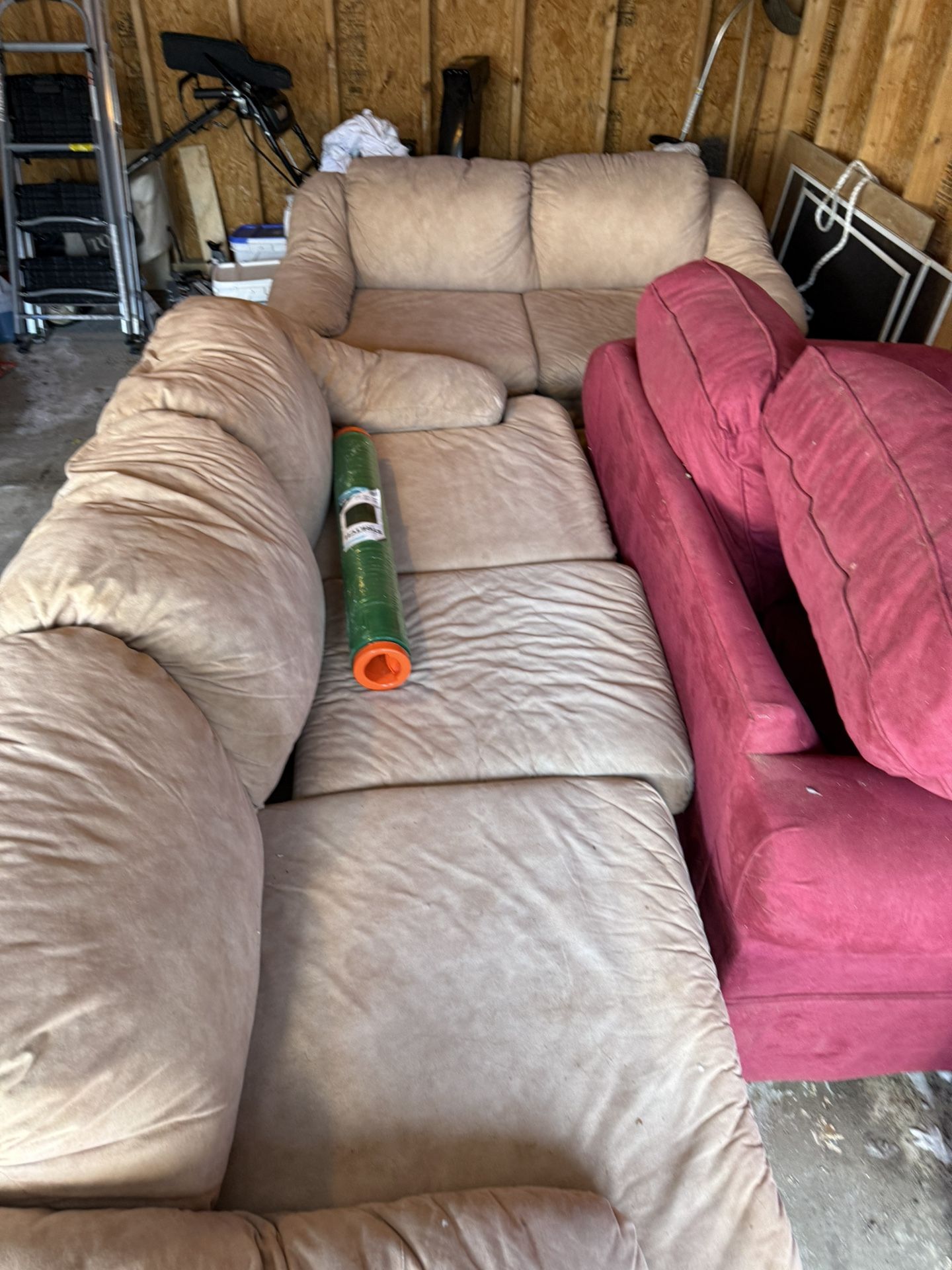 3 Couches furniture + 2 chairs