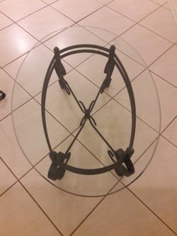 FRENCH STYLE GLASS IRON BASE COFFEE/END TABLE SET, DARK GREEN