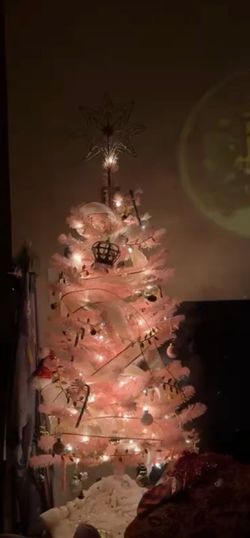 PINK CHRISTMAS TREE, LIGHTS & ACCESSORIES BUNDLE