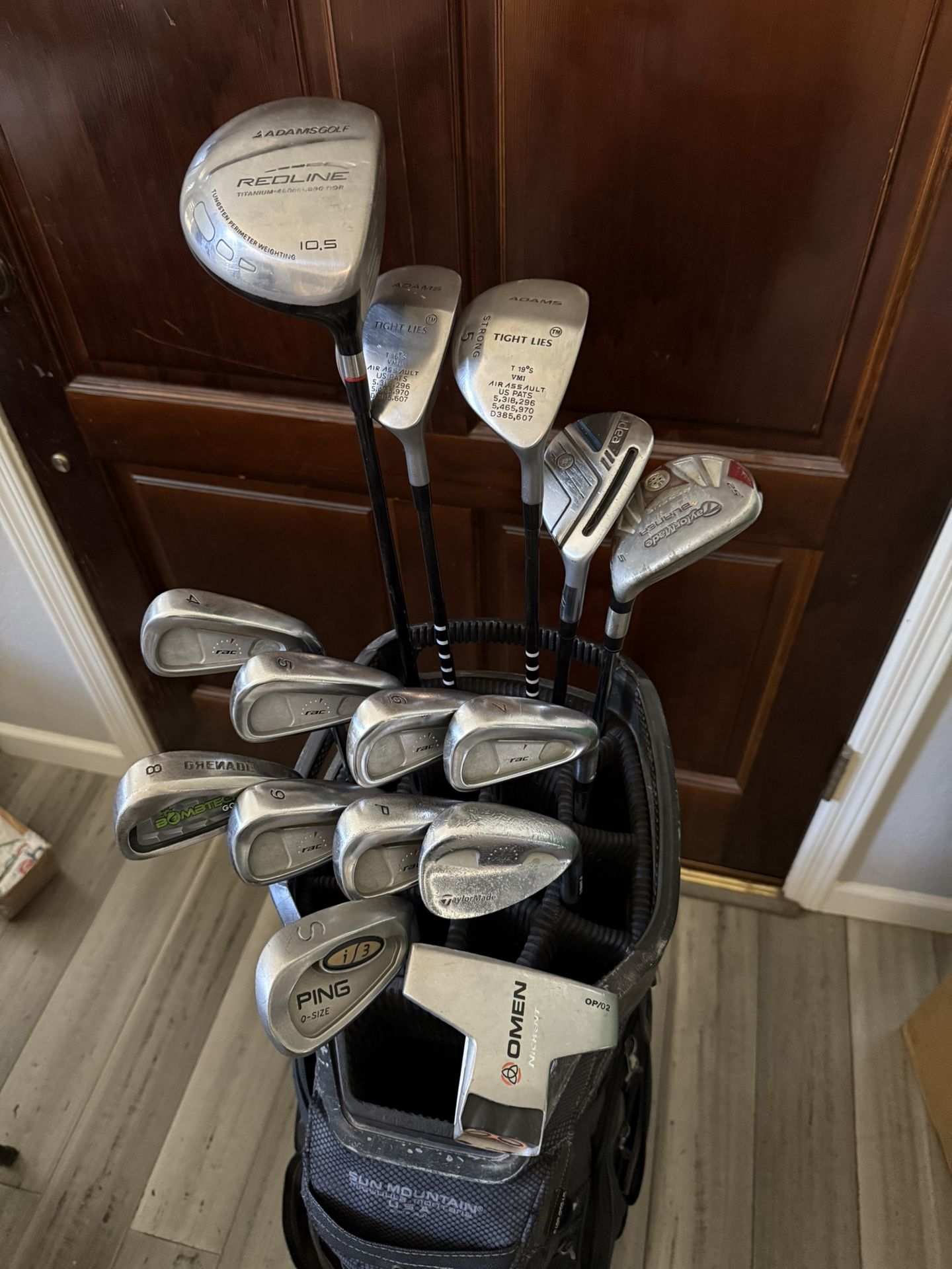 COMPLETE NAME BRAND GOLF CLUB SET IRONS WOODS DRIVER HYBRID WEDGES PUTTER BAG