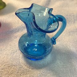 Blue Crackle Mini Pitcher