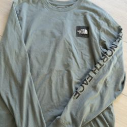 The North Face TNF Logo Longsleeve Green Mens T-Shirt Tee Size M