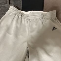 Boys Adidas YL Grey Basketball Pants