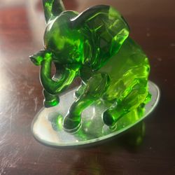Green Glass Elephant Statue