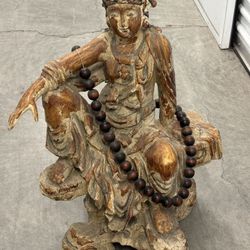  Chinese Tibetan Buddhism guanyin Buddha statue 31" Tall Made Of Resin