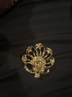 Vintage rhinestone pin, missing a rhinestone details in photo