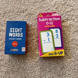 Preschool kindergarten 1st grade - sight words and substractiin cards