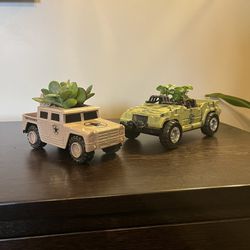 Funky Planter Succulent Toy Jeep Pots Army Marine 