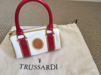 Trussardi white leather mini tire