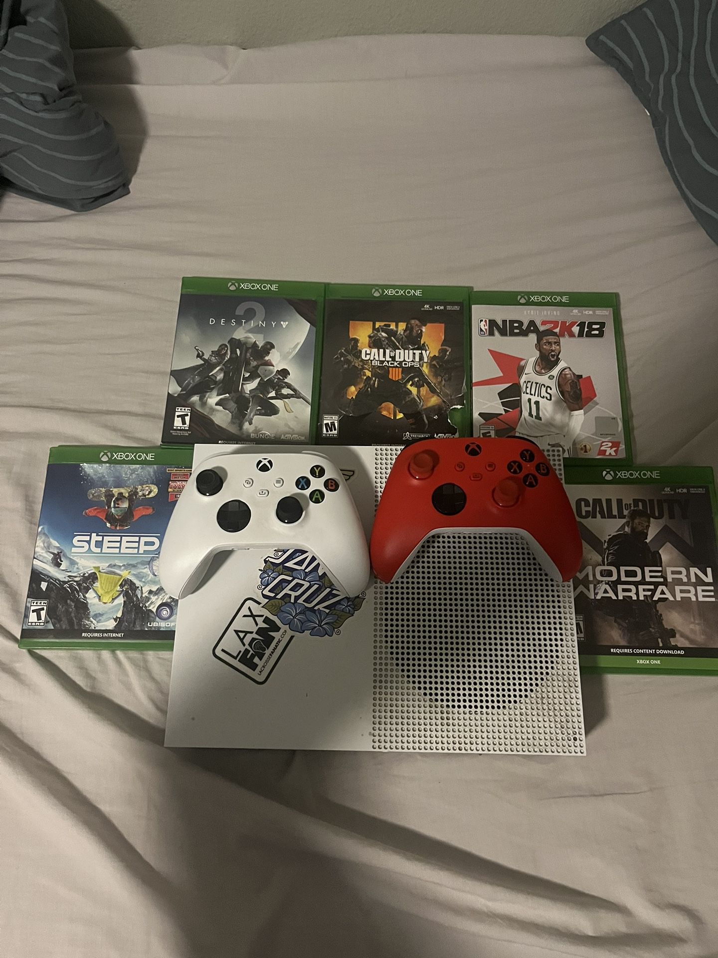 Xbox One S With 5 Games And Two Controllers
