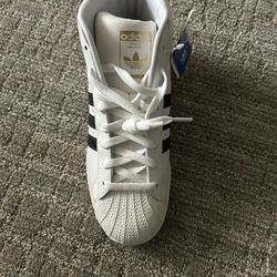 Adidas White Superstar High Tops 