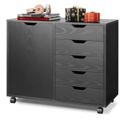 Drawer Wood Dresser Chest with Door
