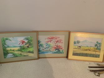 Indonesian water color paintings