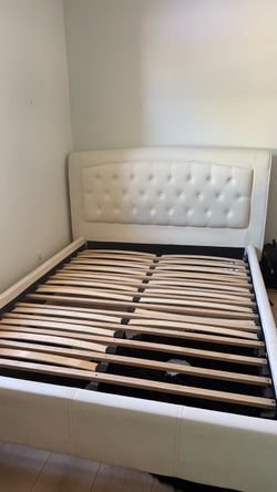 Queen Size Bed with Mattress and Mattress Topper