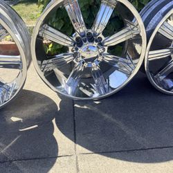 22x12 TIS Wheels 544V Chrome Wheels -44 Offset 8x6.5 Deep Dish