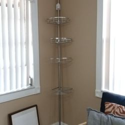 Quality Shower Caddy Pole, StainlessSteel w/4 Basket, Adjust 4 to 9ft / Organizador ducha - Almost NEW