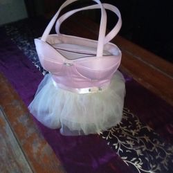 Leather Ballerina Purse With Pocket Inside 