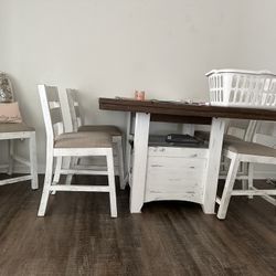 Rustic Dining Room Table With 5 Chairs 