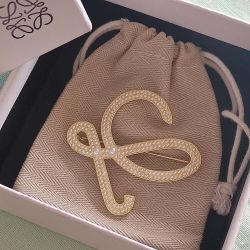 Loewe Women Brooch in Metal and and Pearls