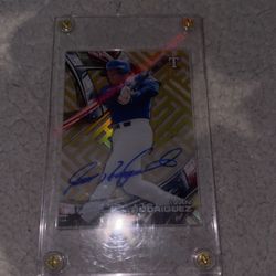 2016 Topps Tek Ivan Rodriguez Gold On Card Autograph #'d/50