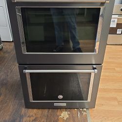 KITCHEN AID 30" DOUBLE OVEN BLACK STAINLESS NEW!!!