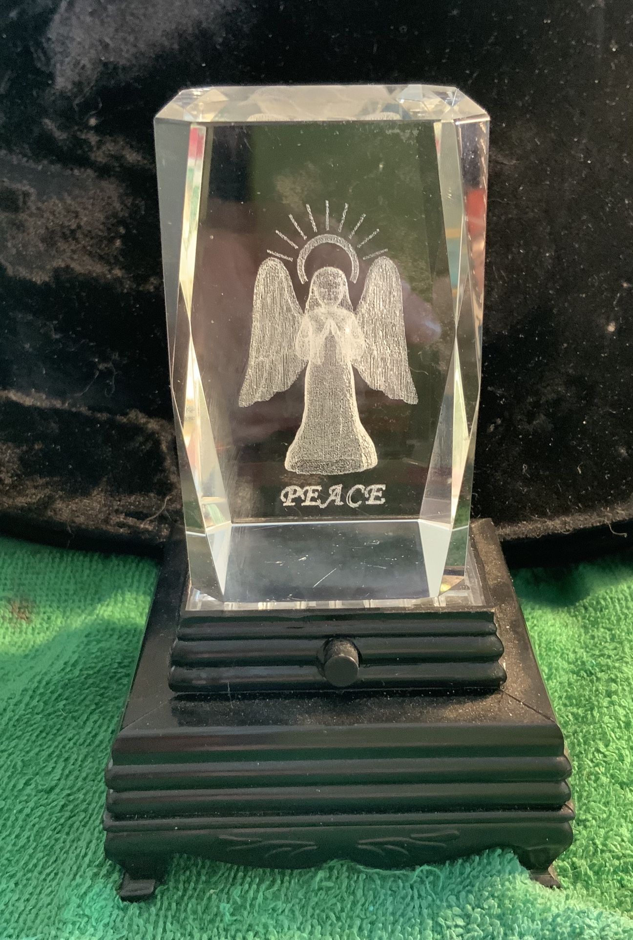 3-D laser cut crystal peace Angel