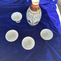 2 Sets , Collection Sake Set Porcelain Antique 