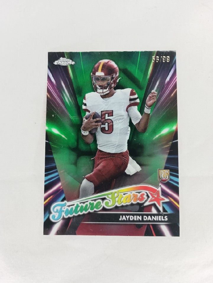 2024 Jayden Daniels Topps Chrome Future Stars Green Rookie 56/99