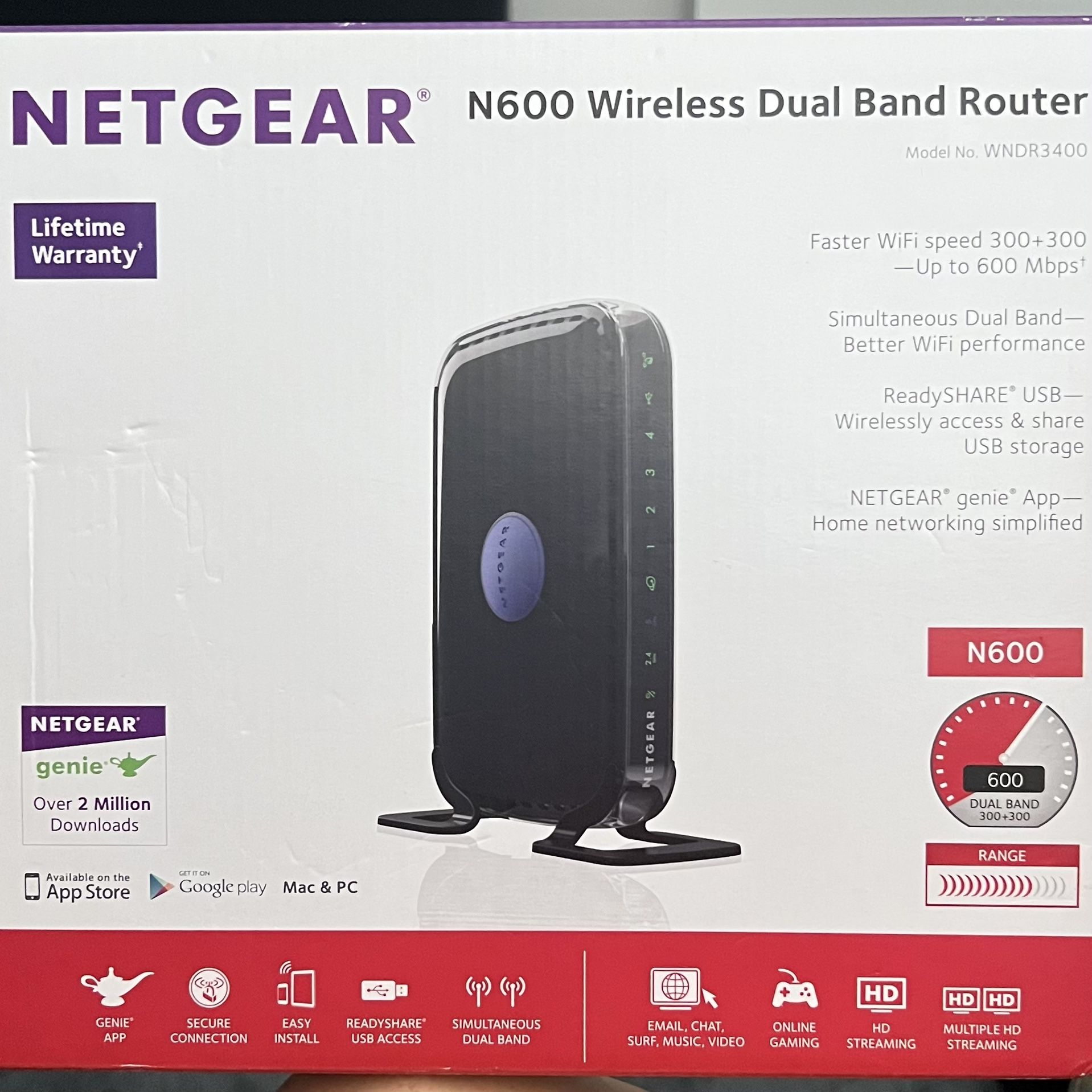 NETGEAR N600 Dual Band Wi-Fi Router (WNDR3400) 