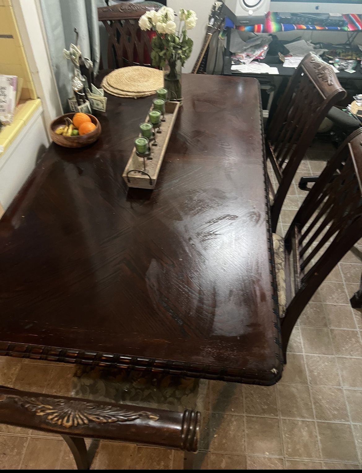 Large Vintage Dining Table 