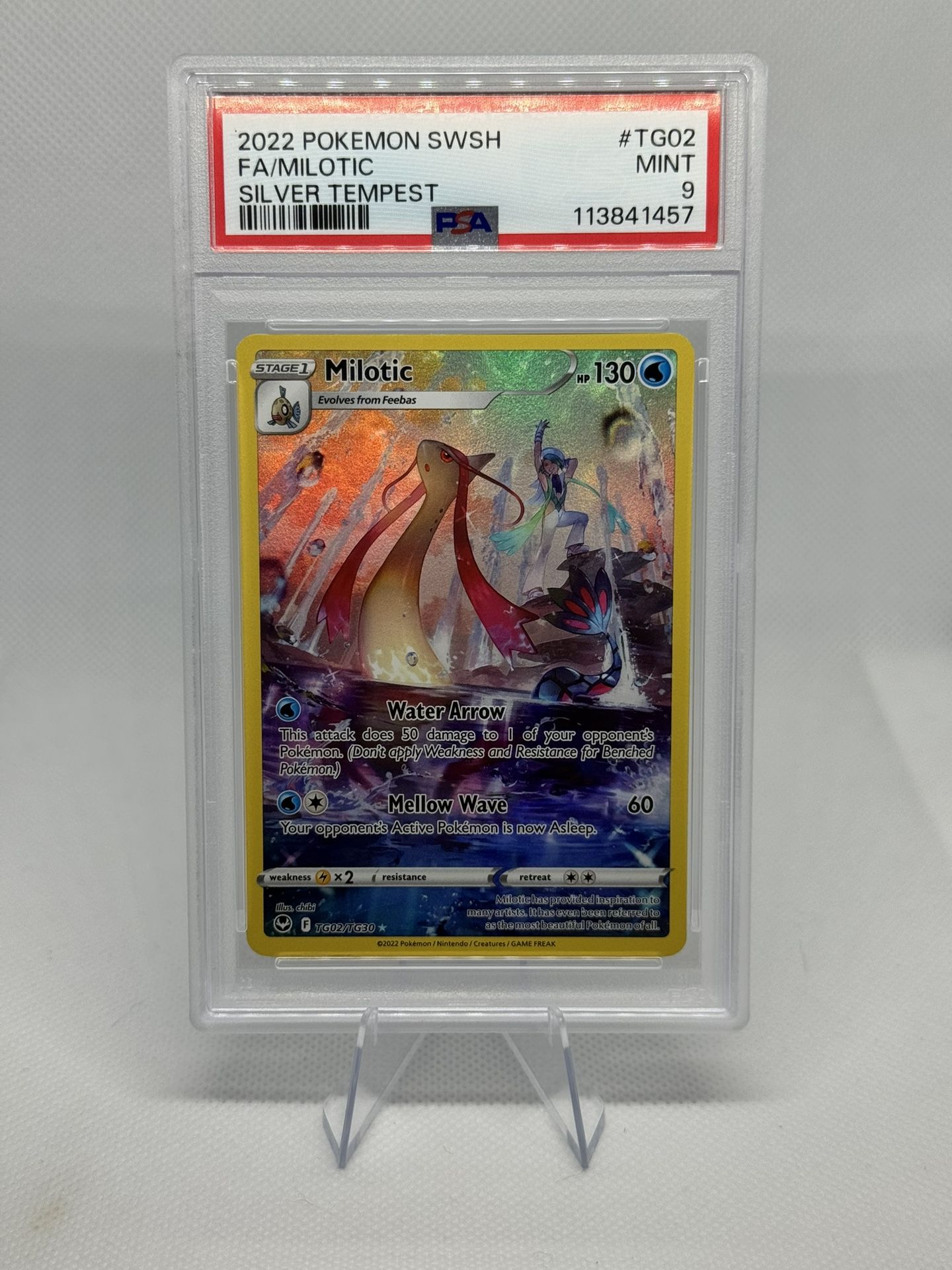 2022 POKEMON SWORD & SHIELD SILVER TEMPEST #TG02 FULL ART/MILOTIC PSA 9