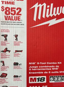 Milwaukee 5-Tool Cordless Set! 2604-25, NEW!
