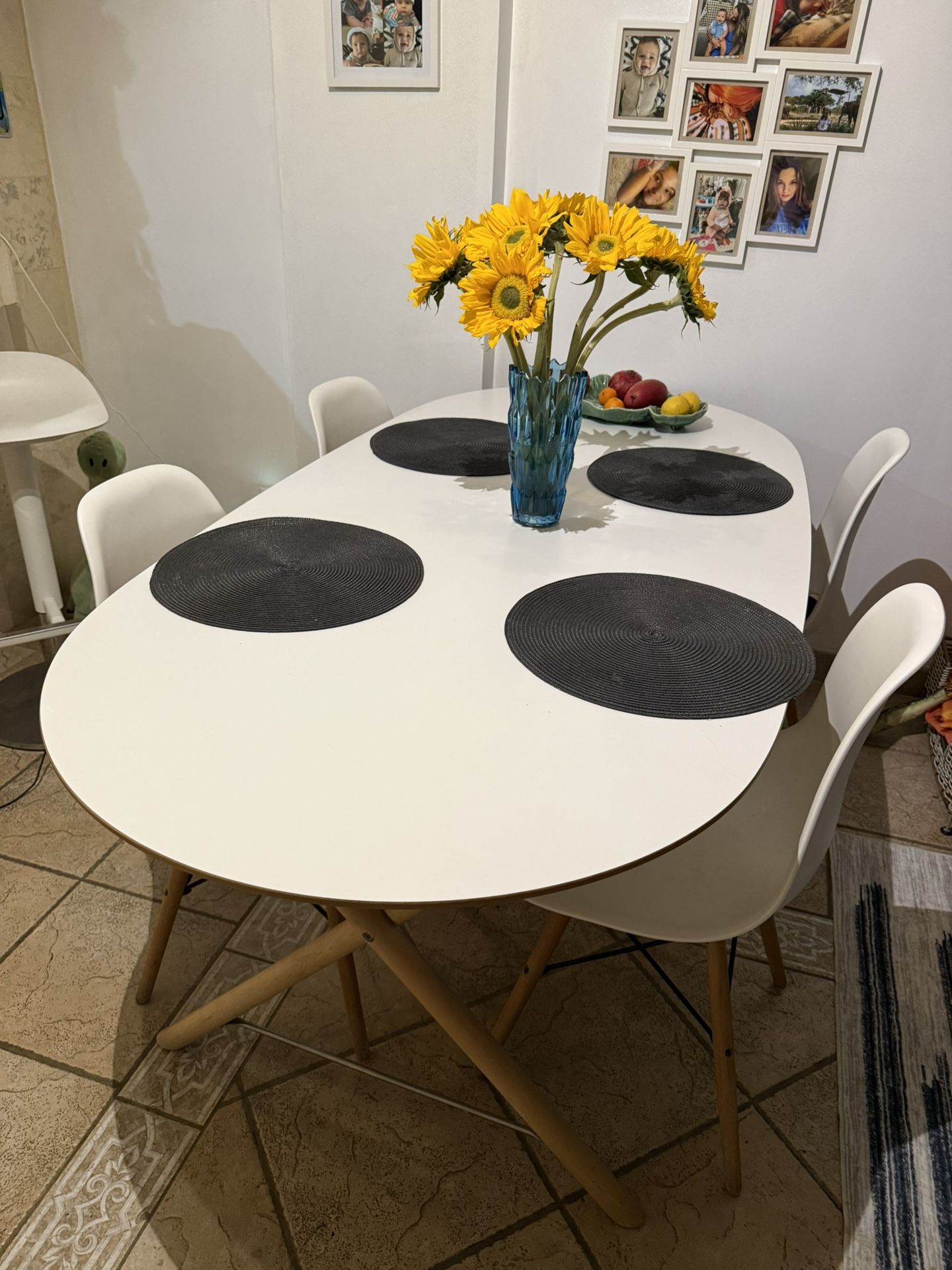 IKEA Dashult Big Wooden Dining Table And Chairs