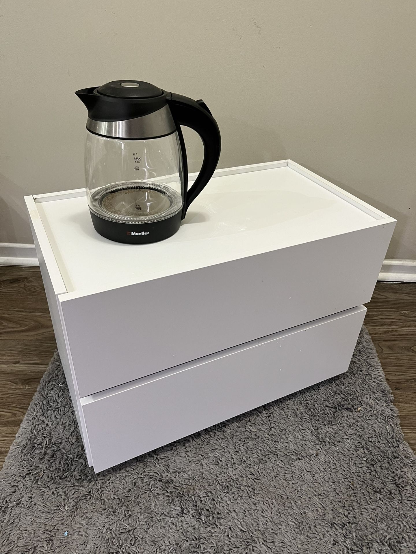 Drawer Dresser, Small Dressers for Closet, Wood Storage Cabinet for Hallway Bedroom Entryway, Nightstand Sofa Beside Table Drawer Chest, 23.6 in, Whit