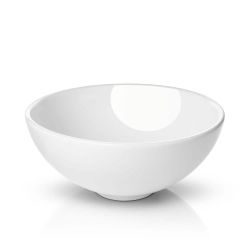 Miligore Modern Ceramic Vessel Sink - Small Round White Bathroom Vanity Bowl