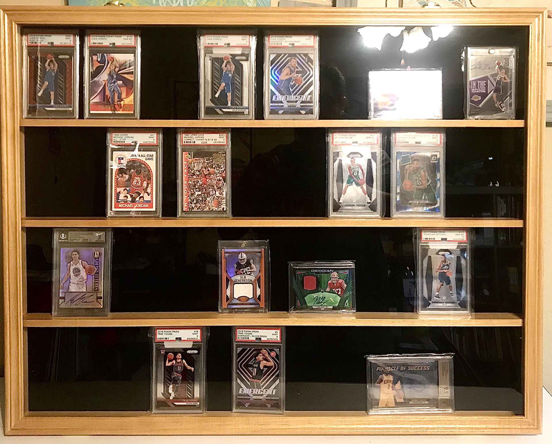 36 Graded Baseball Football Basketball Card display Case Frame Cabinet