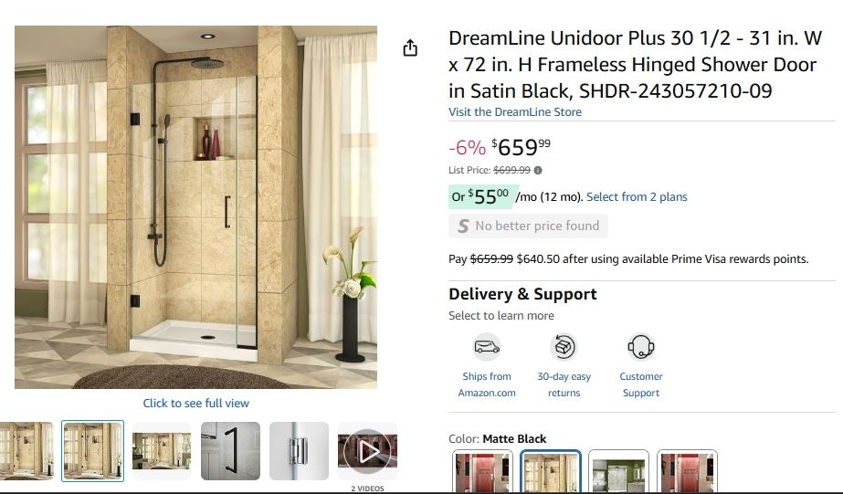 DreamLine Unidoor Plus Shower Door – NEW