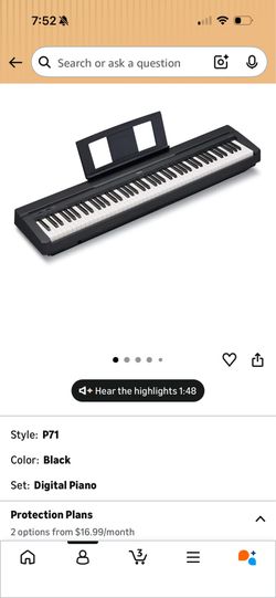 Yamaha P71-88 Key Weighted Digital Piano plus stand
