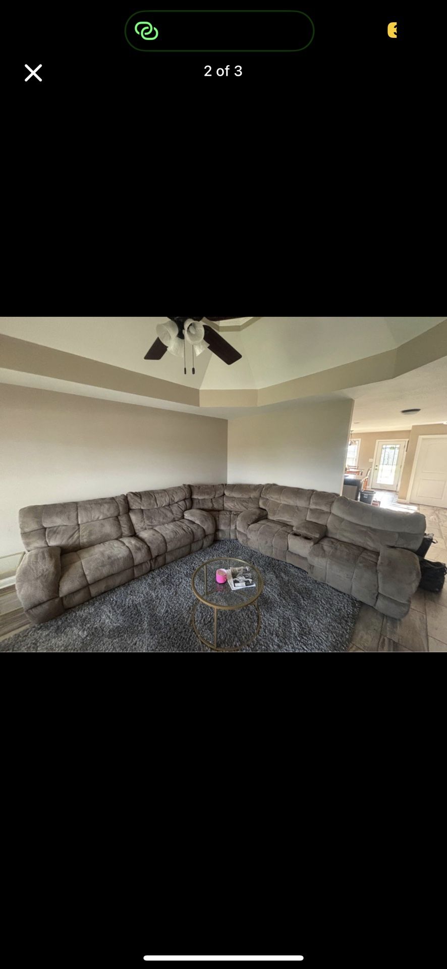 3 piece reclining couch