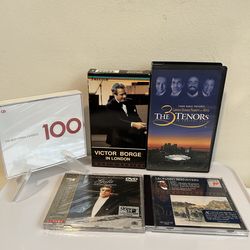 Vintage Classical Music, CDs and VHS- some sealed Placido Domingo, Bernstein, Borge, 3 Tenors, Opera