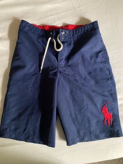 Polo Ralph Lauren Boys Swim Shorts BIG Pony Logo Boys size M 10/12 Navy