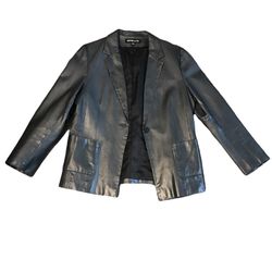 Vintage Leather Jacket Black 90s