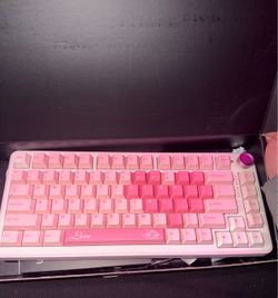Pink Mechanical Keyboard with Love Spacebar