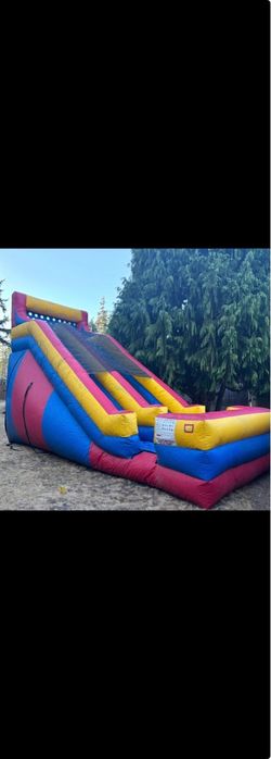 Large Inflatable Slide with Landing Pad