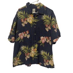 Jamaica Jaxx Mens Shirt XXL 100% Silk Blue Tropical Hawaiian Aloha Vacation