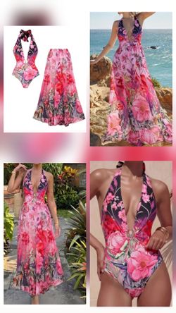 Swimwear set: Swimsuit (L) & Skirt (one size)