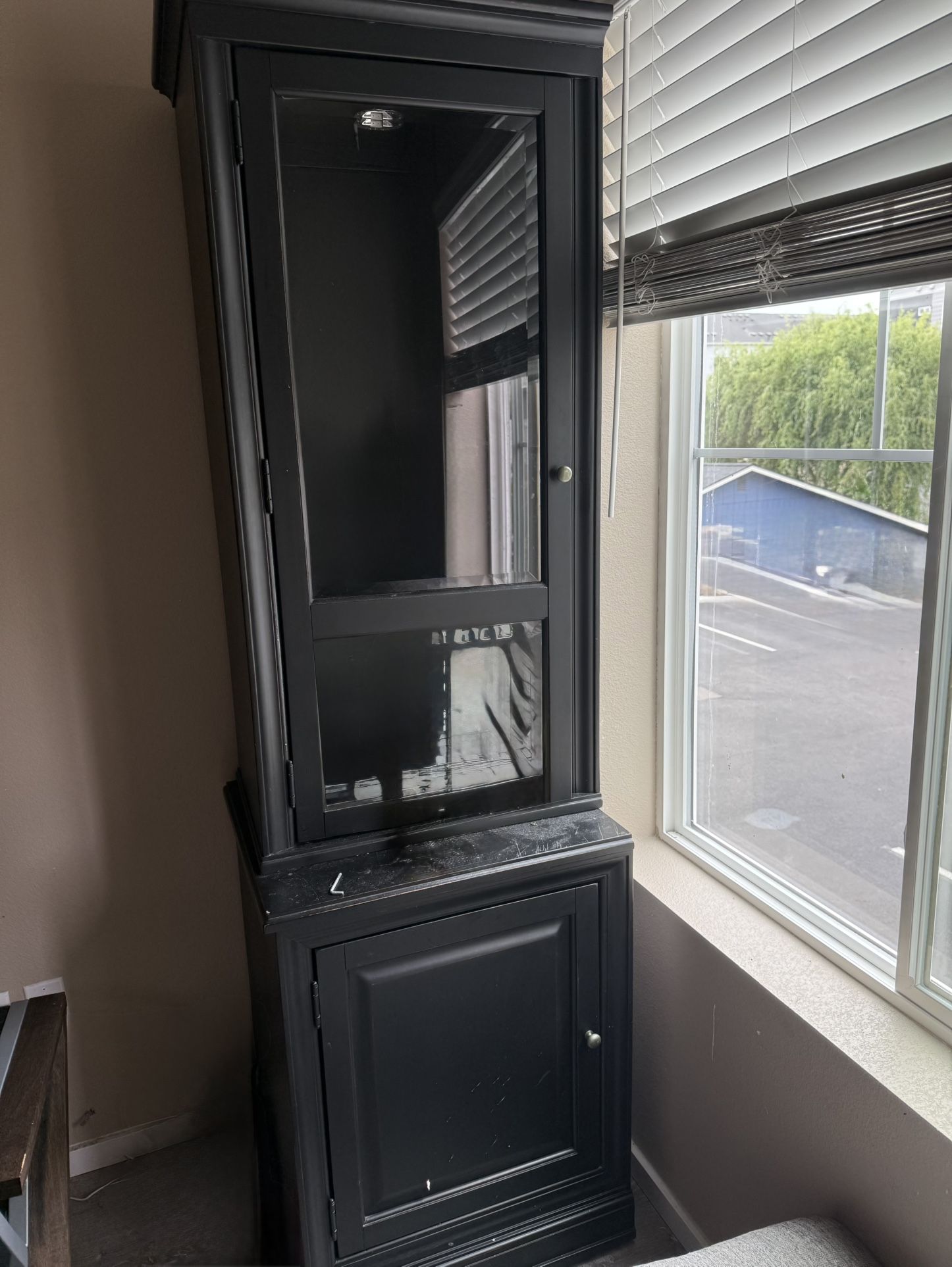 Black Curio Cabinet, Glass Display